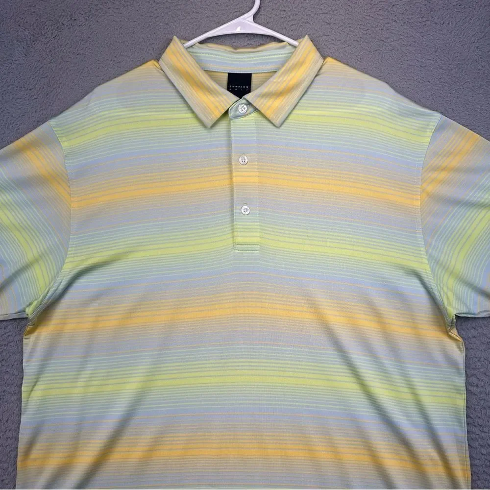 Dunning Polo Shirt Mens XL Colorful Striped Stretch TPC Piper Glen‎ Golf Casual